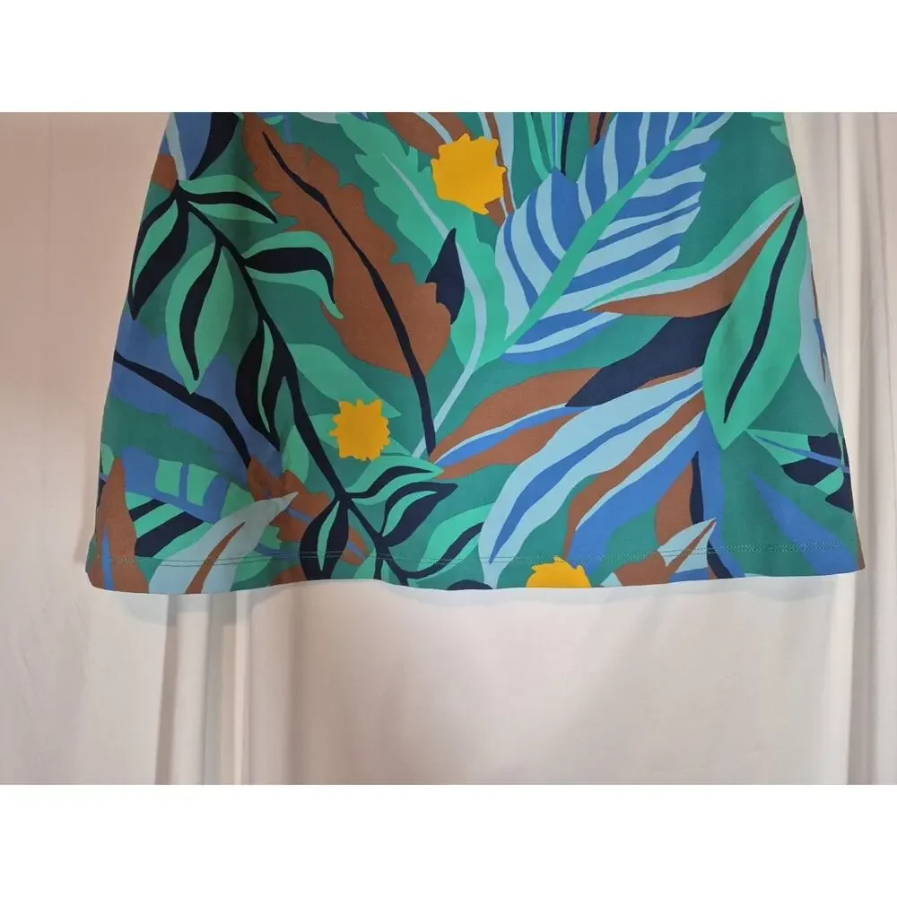 J. McLaughlin Green Blue Tropical Skort XS